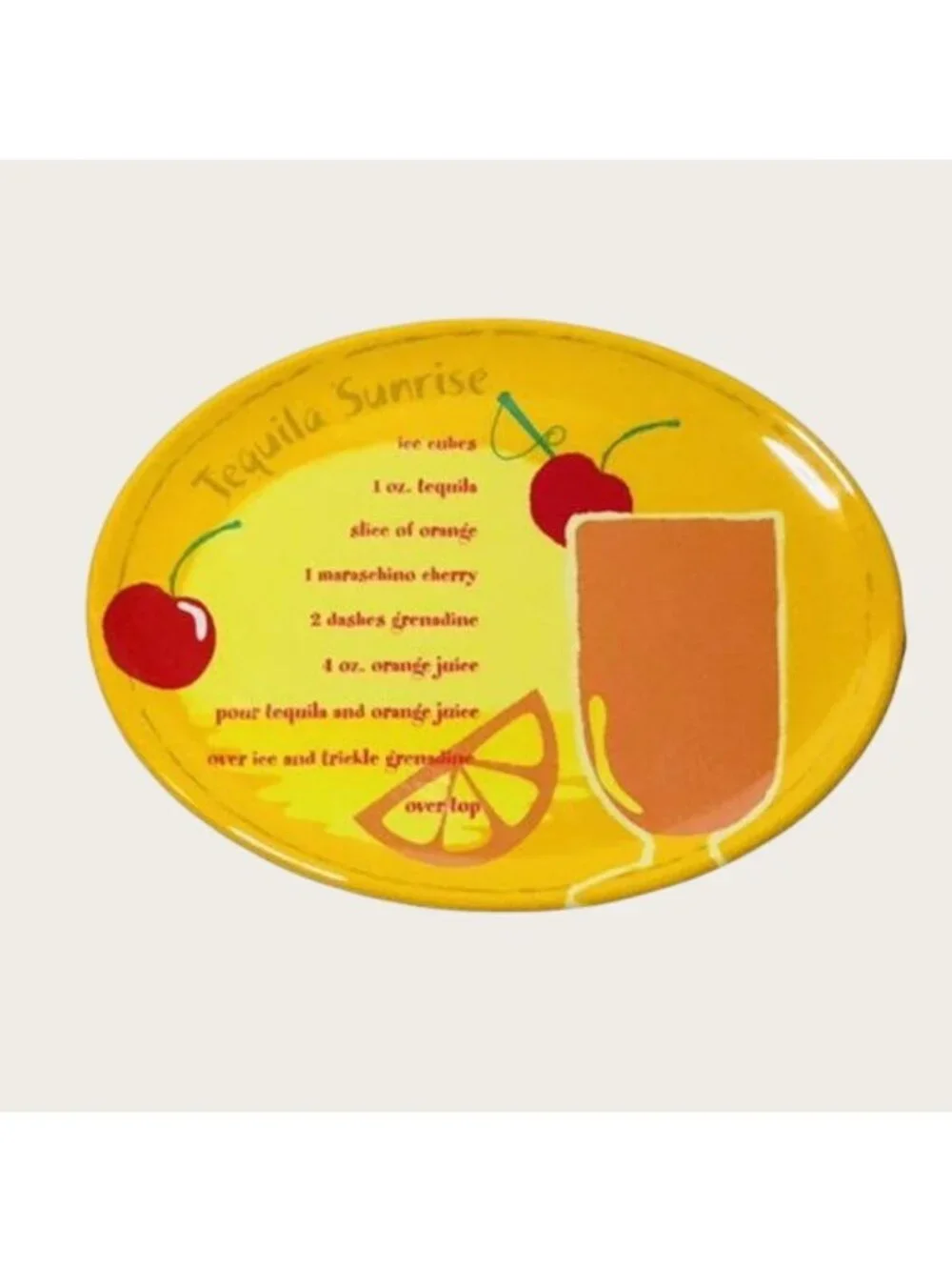 Precidio Mixed Drink Recipe Snack Plate Set of 4 Appetizer Plates